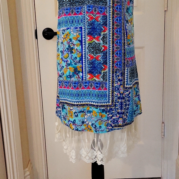 Umgee Dress with Lace underlay Hem - Picture 7 of 15